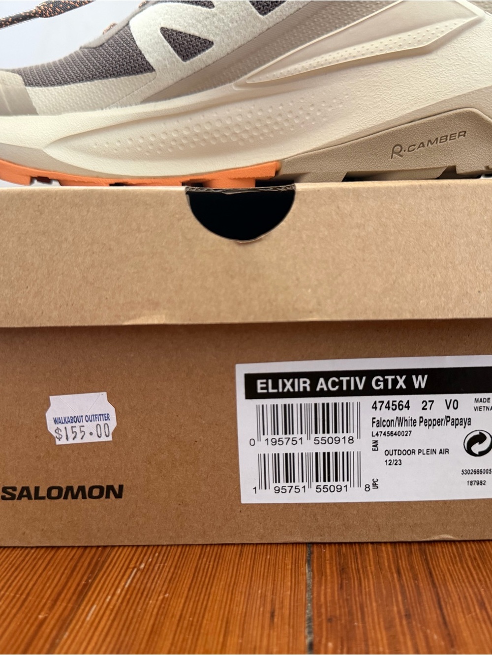 Salomon women's sneakers in brown, cream & orange accents - Picture 2 of 6